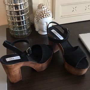 Steve Madden Black Suede Platform Heels